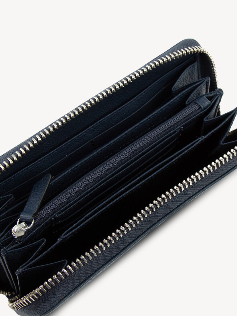 Leren Portemonnee - blauw, blue, hi-res