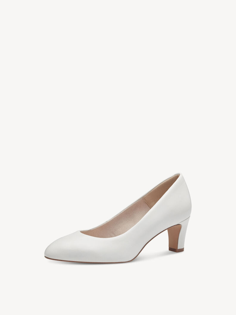 Leather Pumps - white, WHITE, hi-res