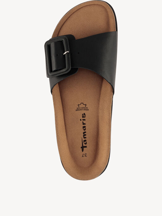 Slipper, BLACK LEATHER, hi-res