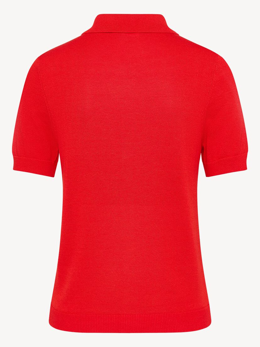 Gebreide polo - rood, Goji Berry, hi-res
