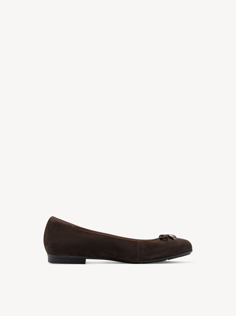 Leather Ballerina - brown, MOCCA SUEDE, hi-res
