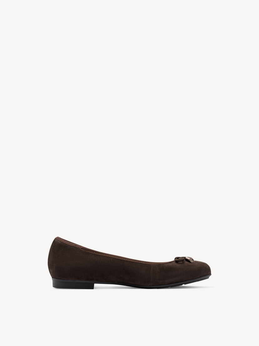 Leren Ballerina - bruin, MOCCA SUEDE, hi-res