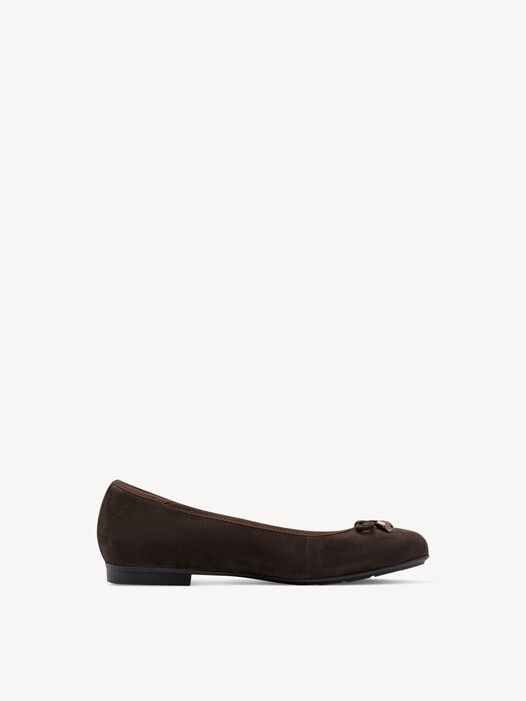 Leren Ballerina, MOCCA SUEDE, hi-res