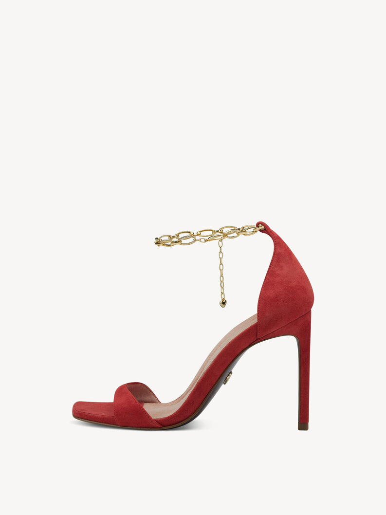 Leather Heeled sandal - red, FIRE, hi-res