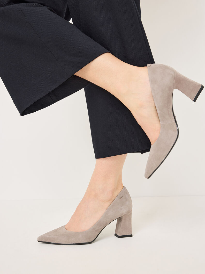 Lederpumps - grau, LIGHT GREY, hi-res