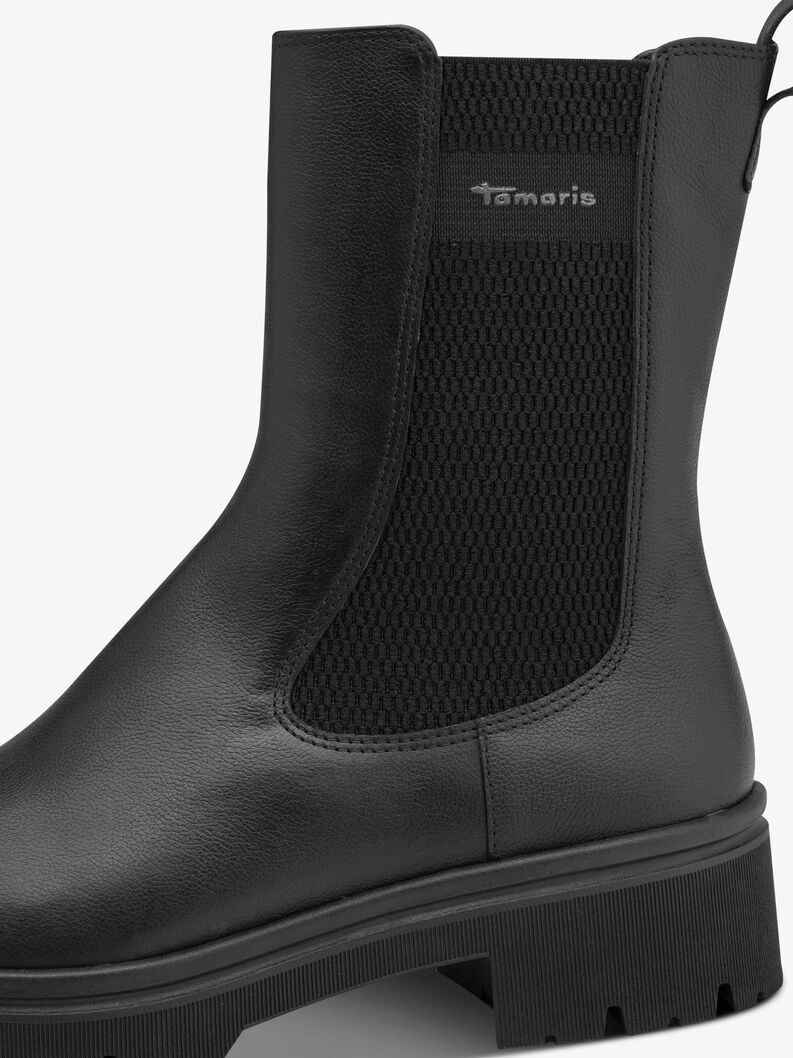 Leder Chelsea Boot - schwarz, BLACK, hi-res