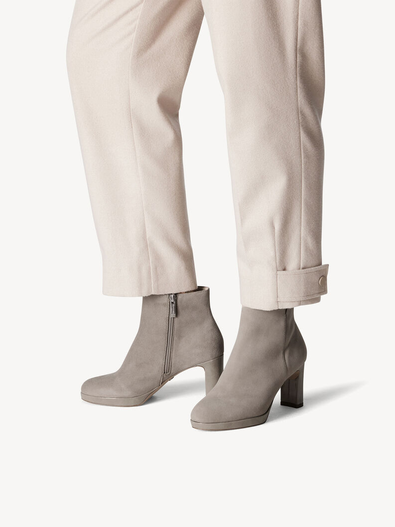 Leather Bootie - grey, GREY, hi-res