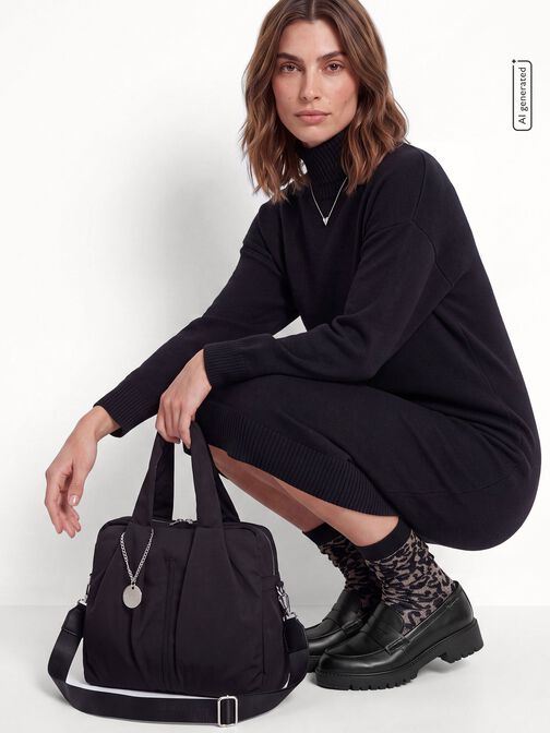 Slipper, BLACK LEATHER, hi-res