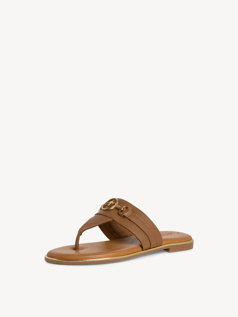 Leren Flip Flops - bruin, cognac, hi-res