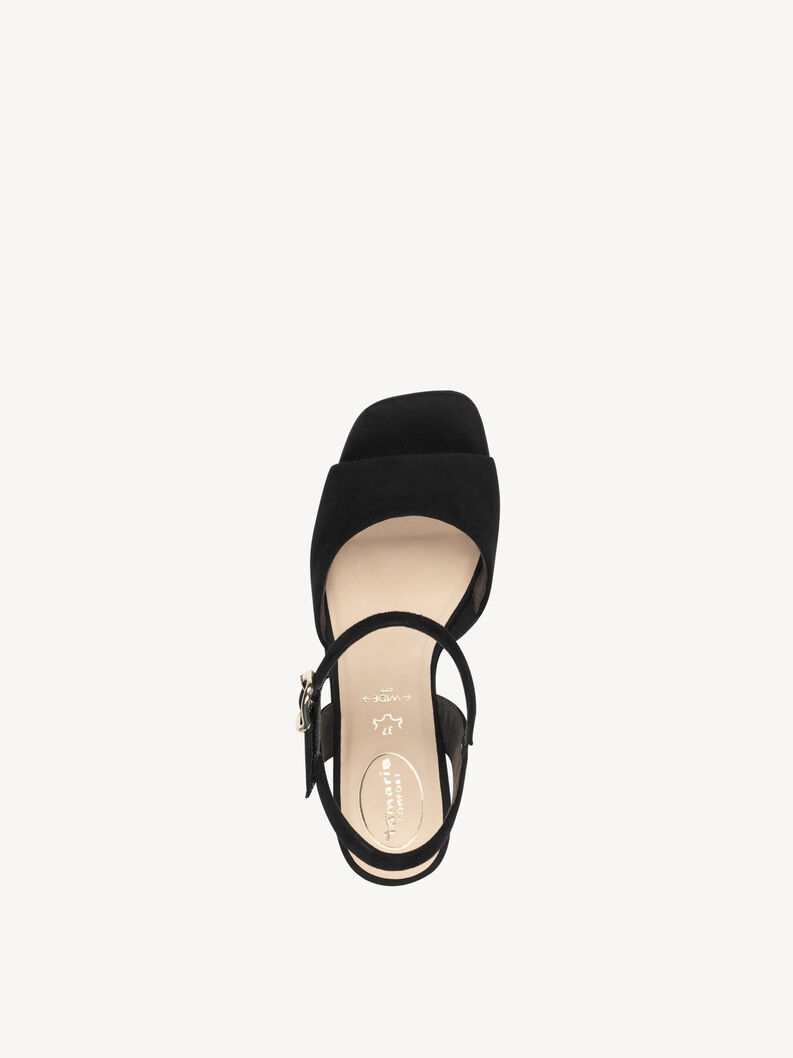 Heeled sandal, BLACK SUEDE, hi-res