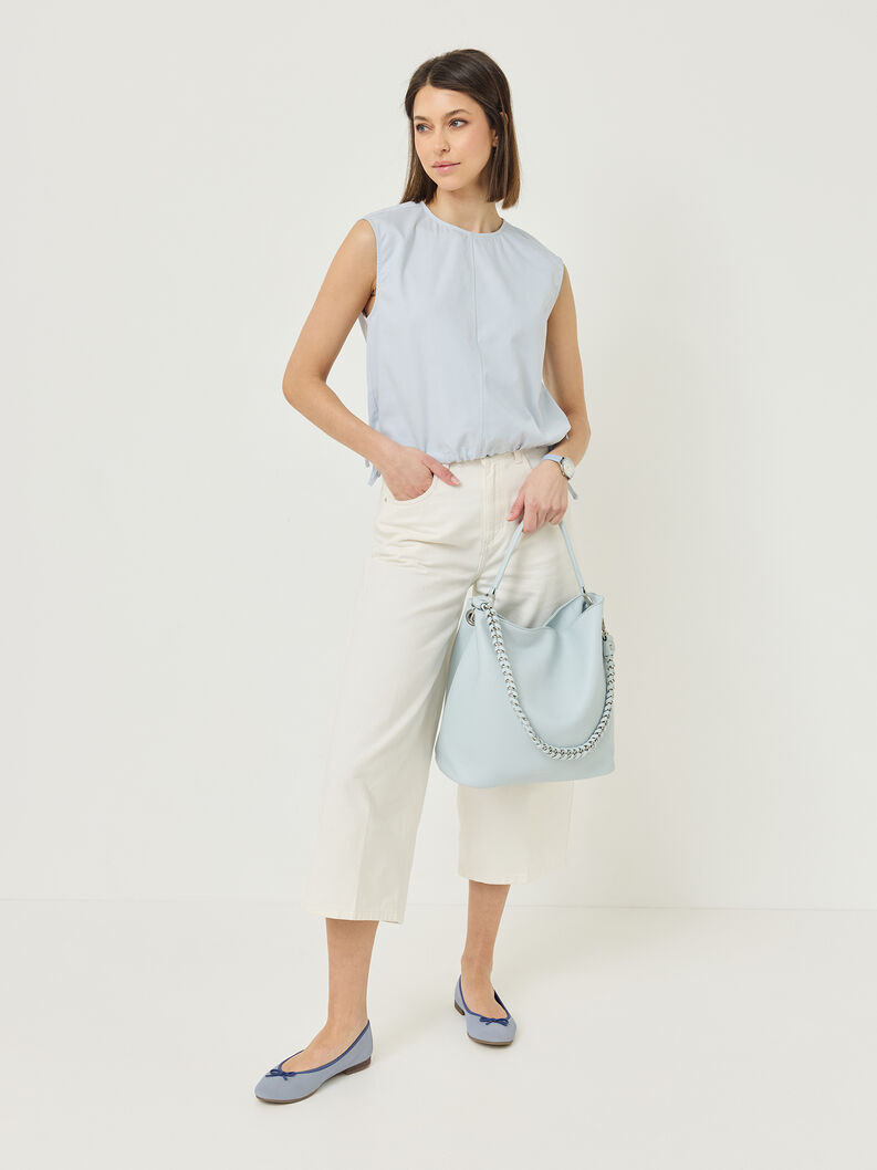 Leather Ballerina - blue, LT. BLUE COMB, hi-res