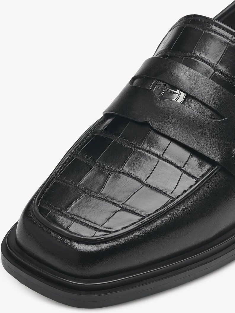 Lederslipper - schwarz, BLACK CROCO, hi-res