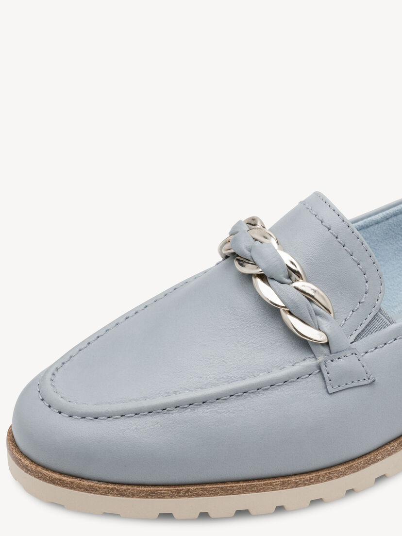 Leren Instappers - blauw, LIGHT BLUE LEA, hi-res