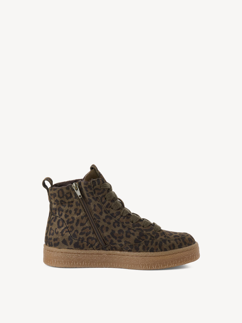 Leren Enkellaarsje - groen, OLIVE LEOPARD, hi-res
