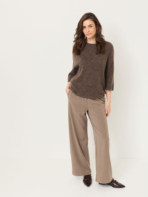 Strickpullover, Mid Brown Melange, hi-res