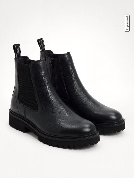 Chelseaboot, BLACK LEATHER, hi-res
