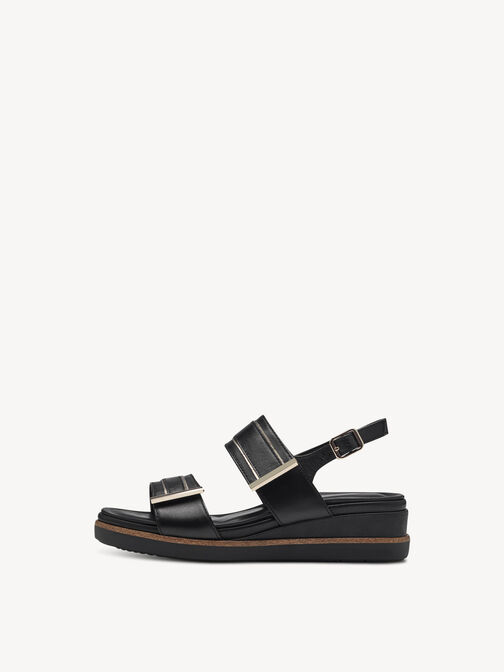 Heeled sandal, BLACK/GOLD, hi-res