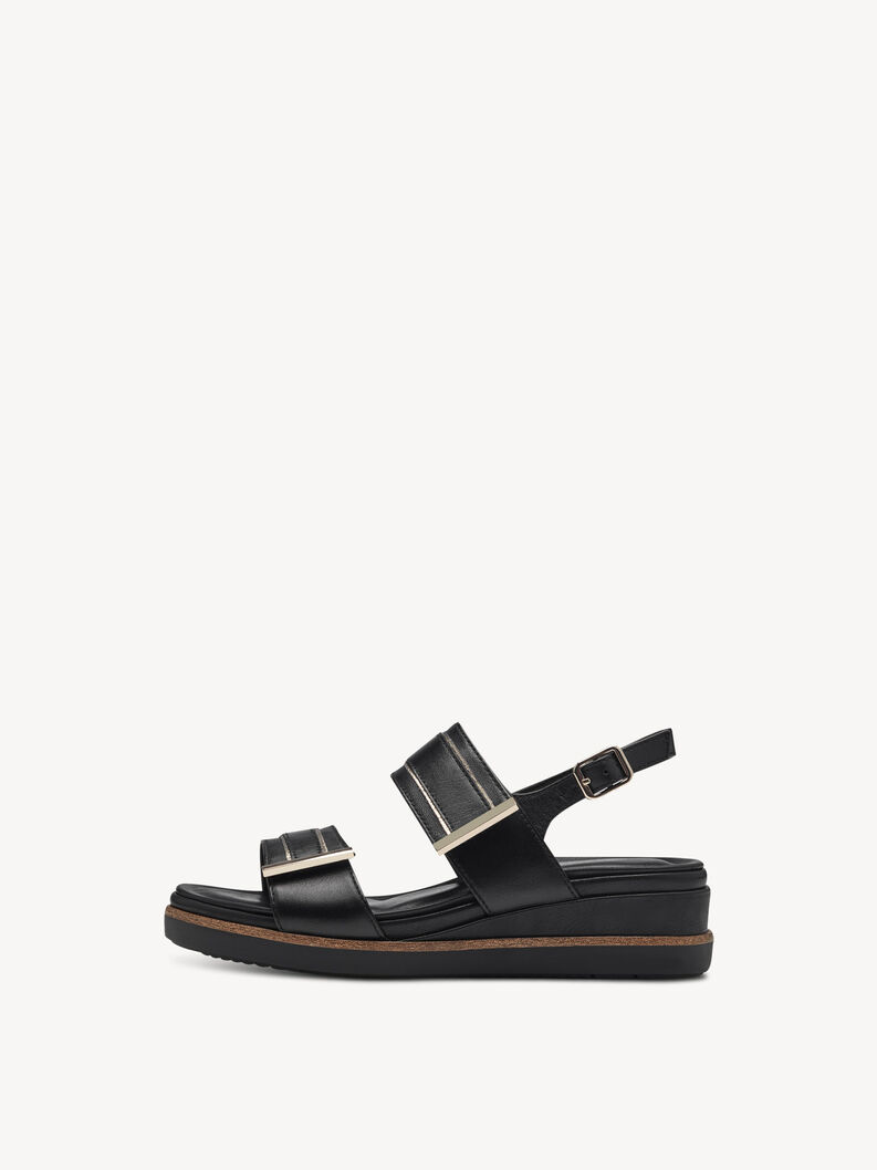 Heeled sandal - black, BLACK/GOLD, hi-res