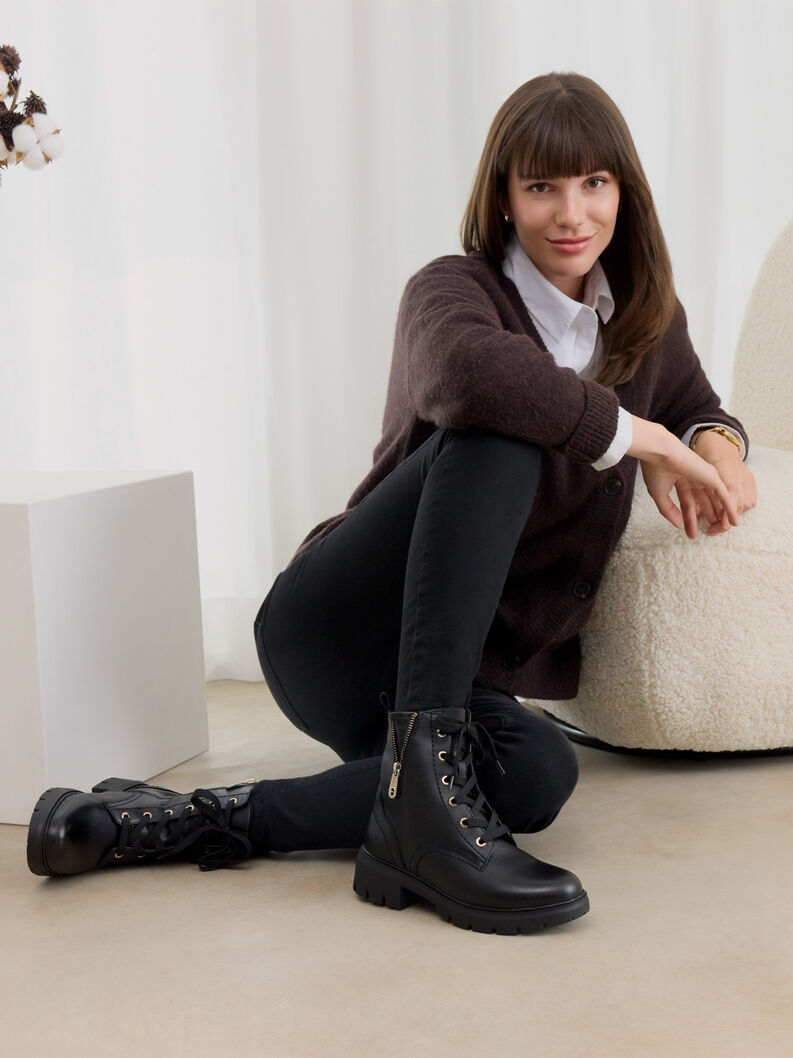 Stiefelette - schwarz, BLACK/GOLD, hi-res