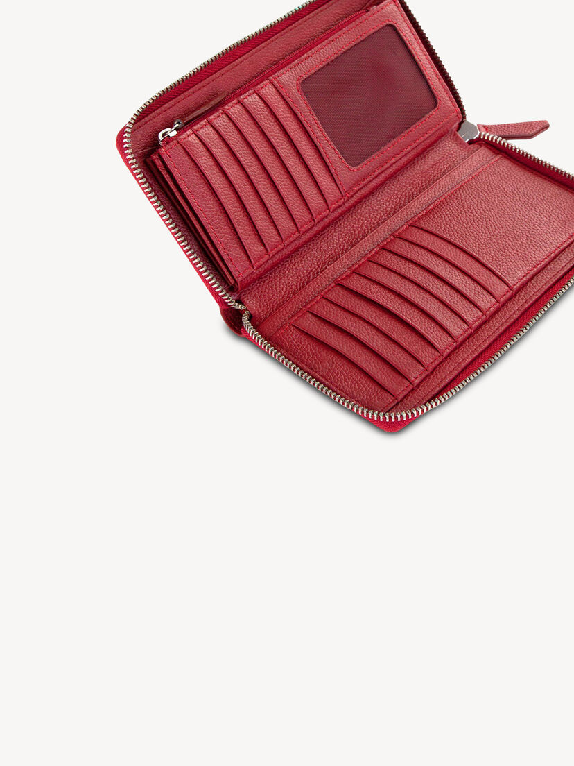Leren Portemonnee - rood, red, hi-res