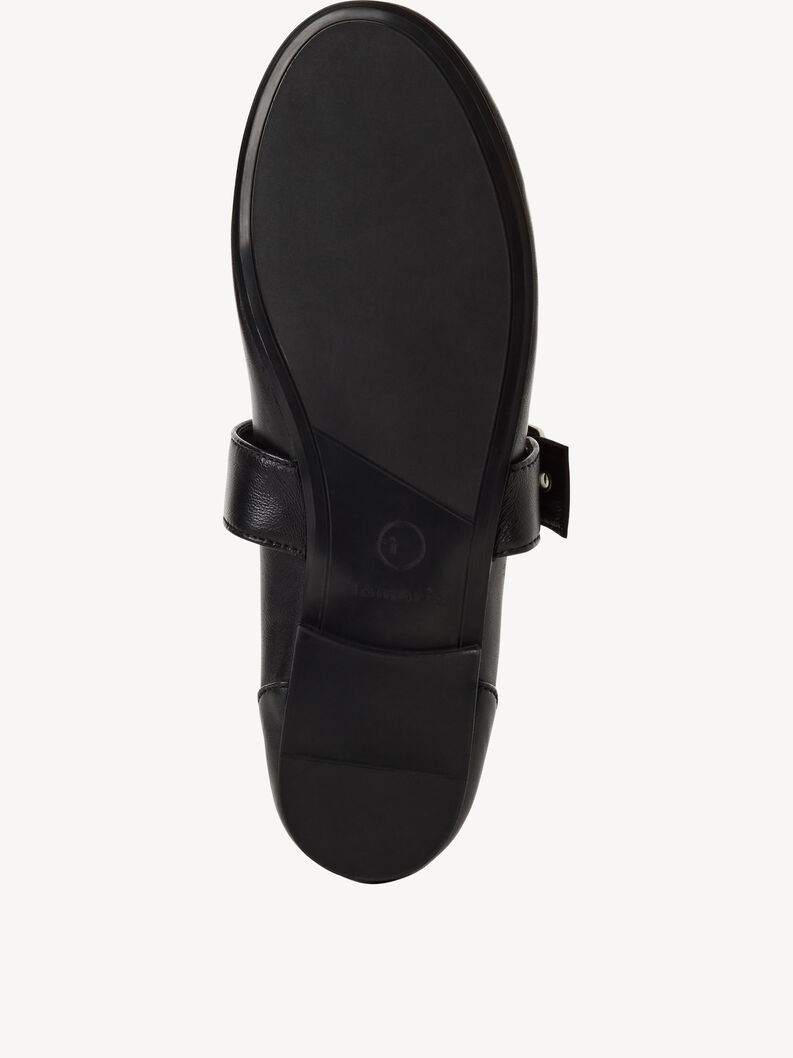 Lederballerina - schwarz, BLACK LEATHER, hi-res