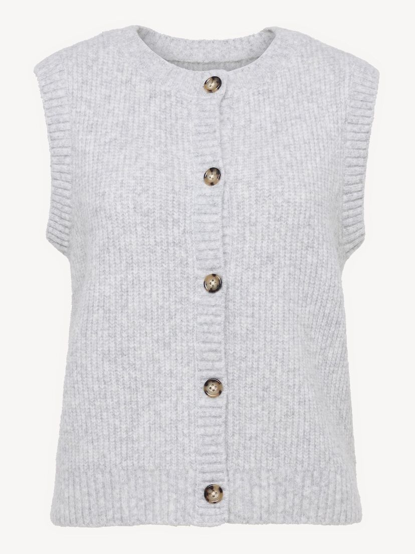 Gebreide spencer, Light Grey Melange, hi-res
