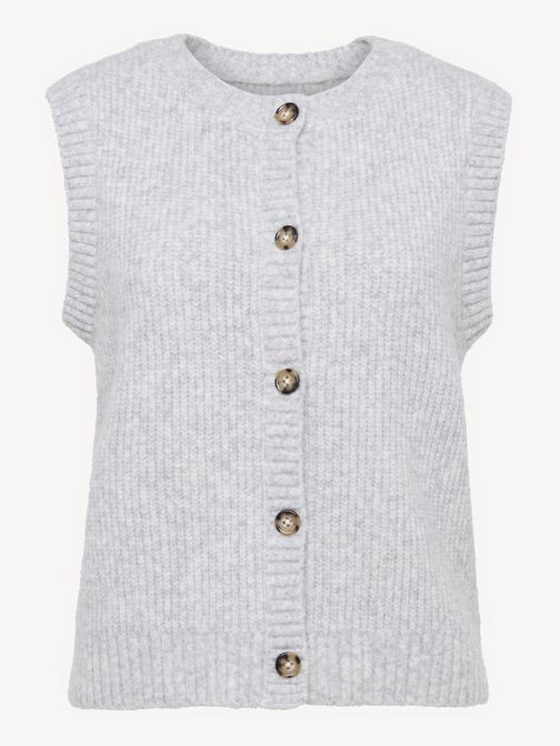 Strickweste, Light Grey Melange, hi-res