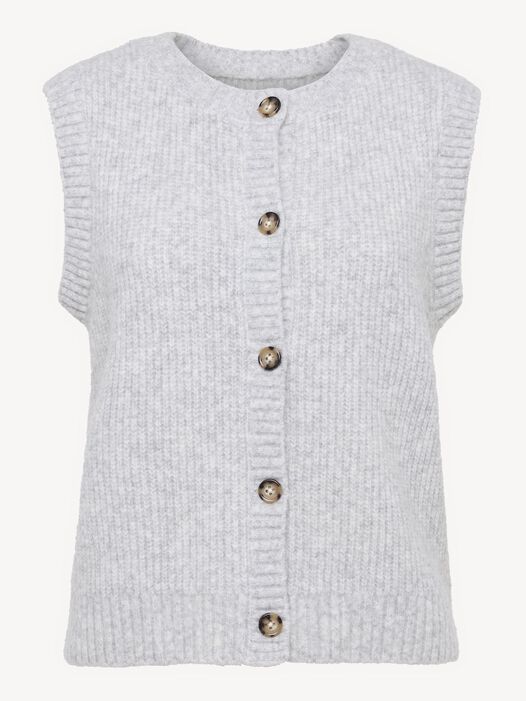 Gebreide spencer, Light Grey Melange, hi-res