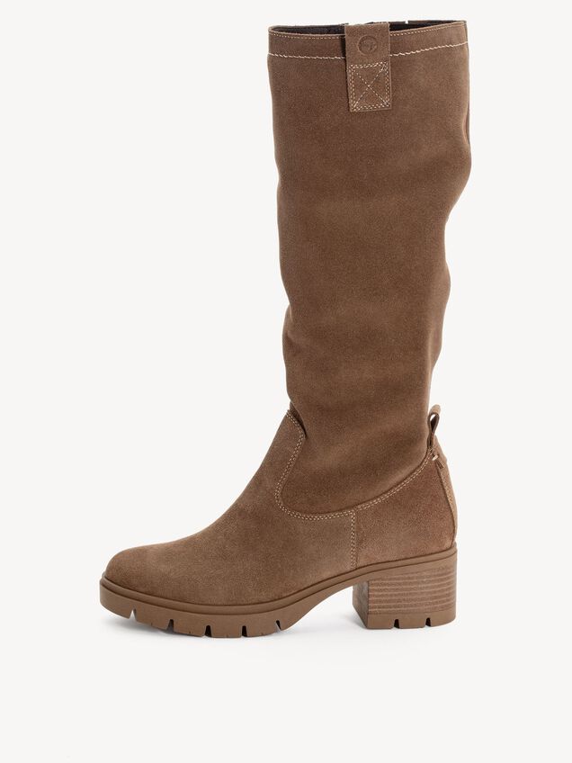 Bottes en cuir - marron, BROWN, hi-res