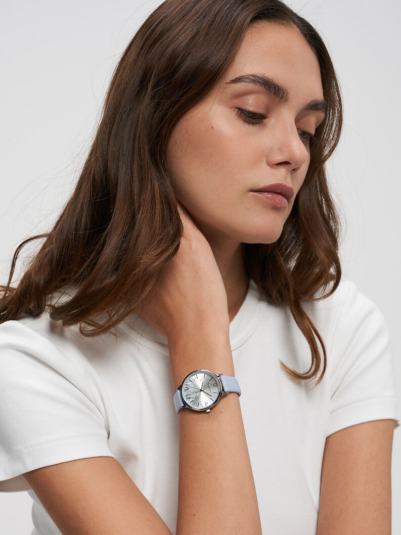 Montre - argent&eacute;s, silber-blau, hi-res