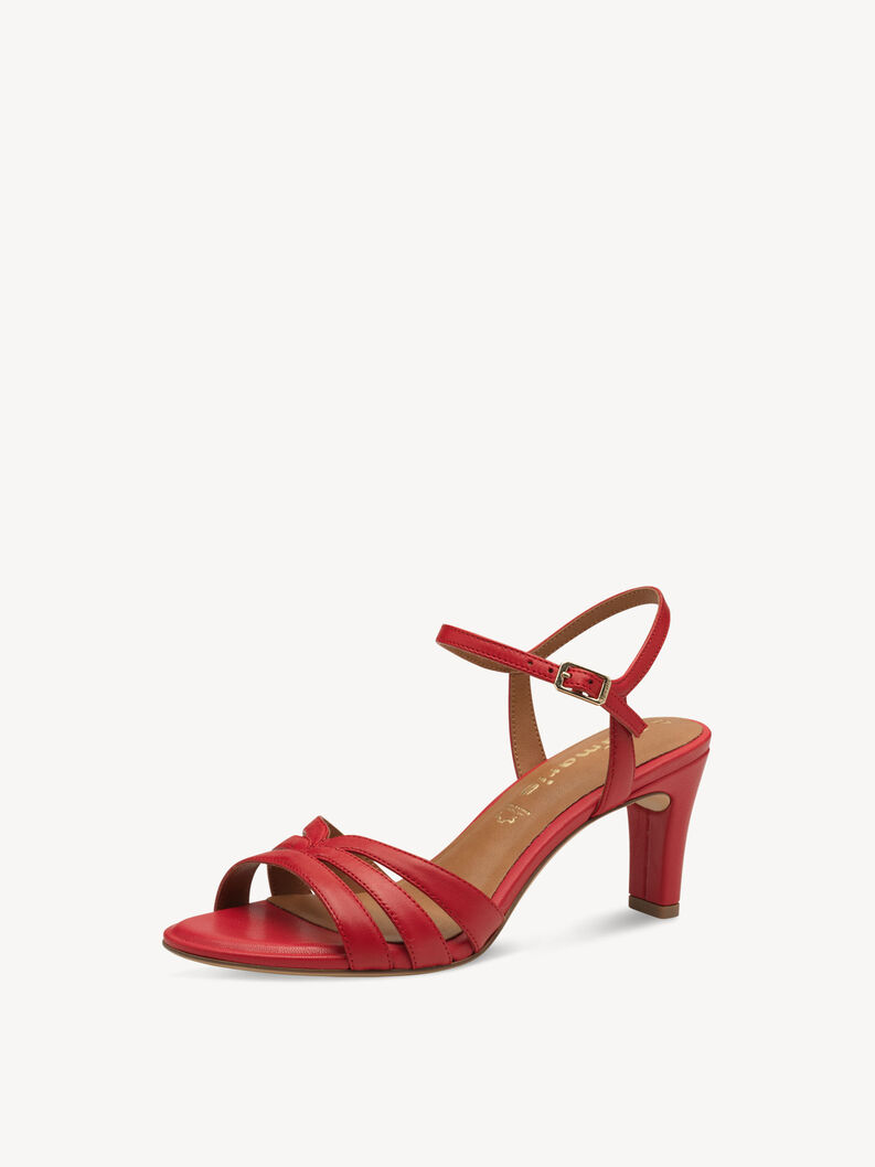 Ledersandalette - rot, RED LEATHER, hi-res