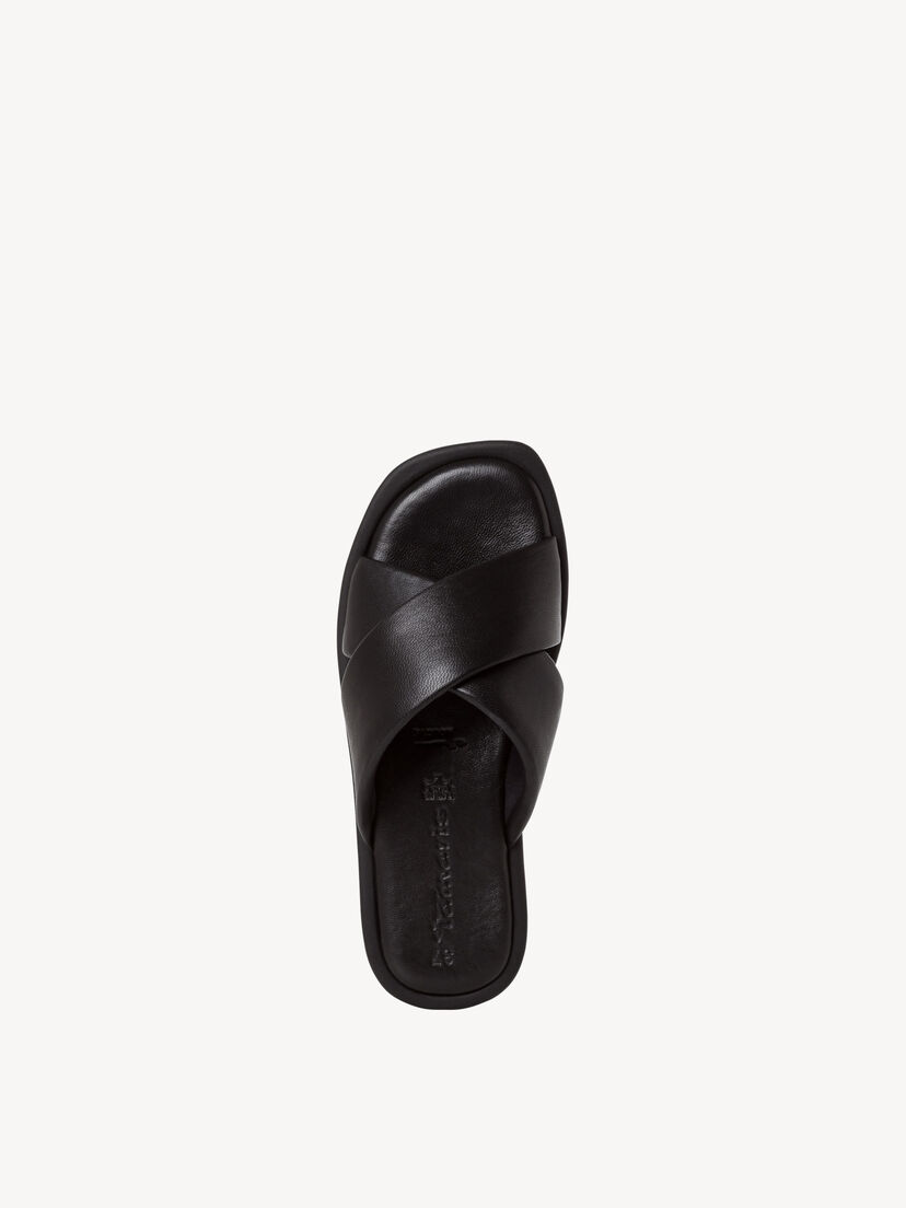 Leren Slipper - zwart, BLACK, hi-res