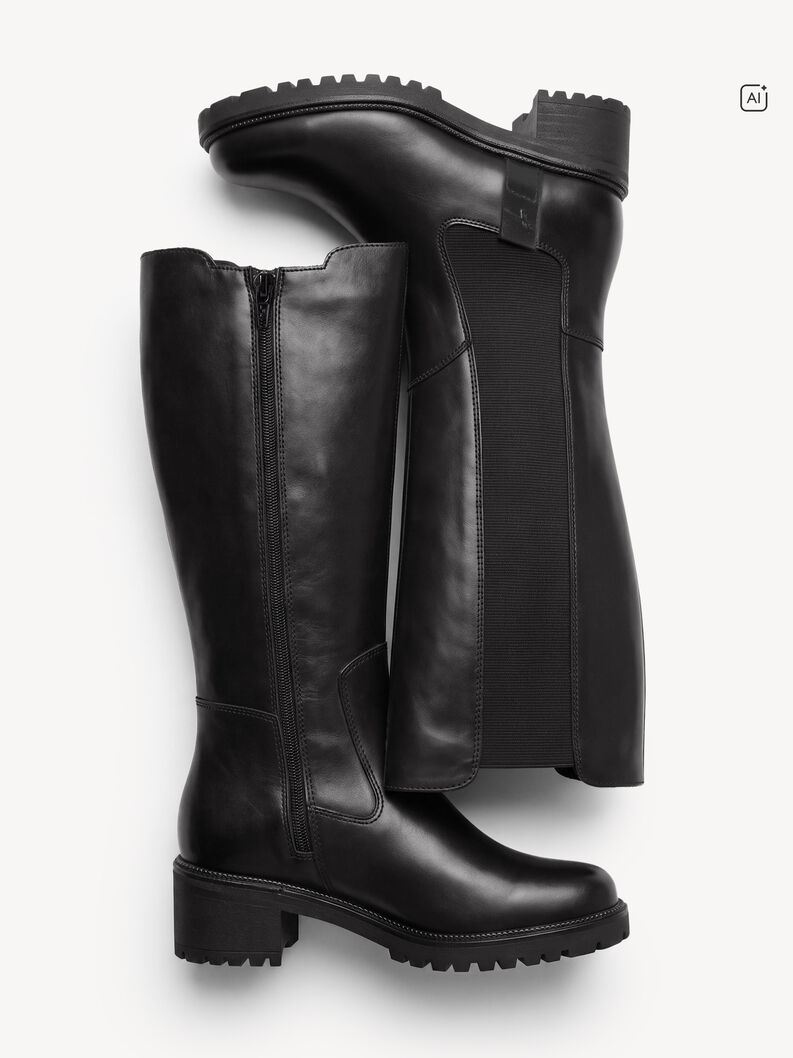 Kozačky, BLACK LEATHER, hi-res