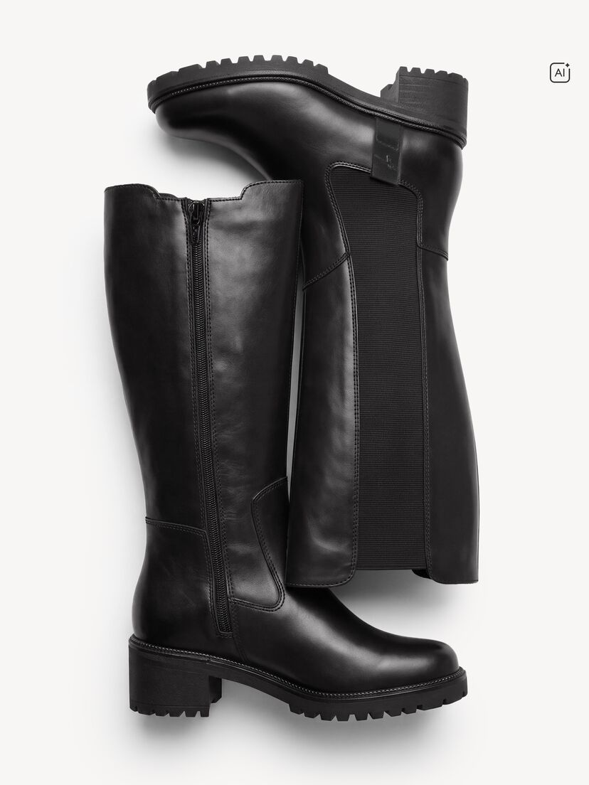 Leren Laarzen - zwart, BLACK LEATHER, hi-res