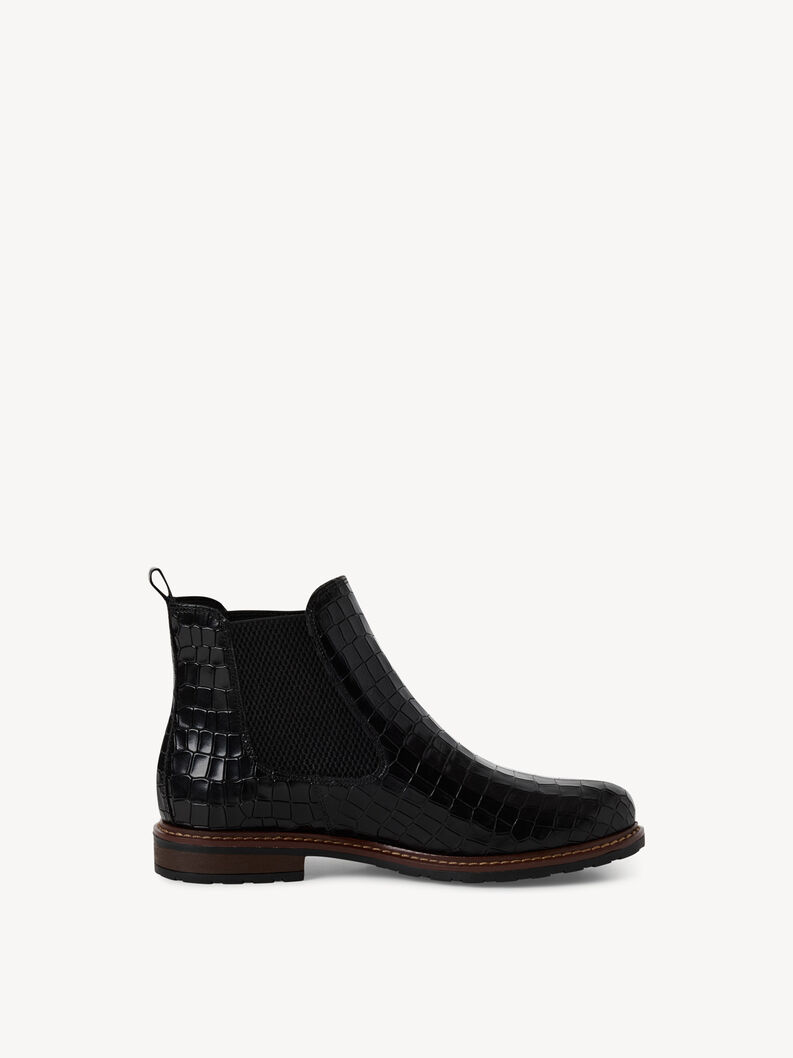 Leder Chelsea Boot - schwarz, BLK LEA. CROCO, hi-res