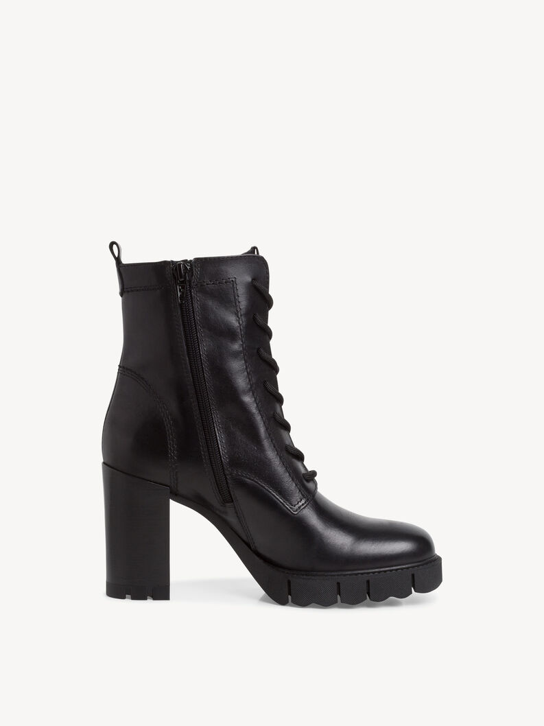 Lederstiefelette - schwarz, BLACK, hi-res