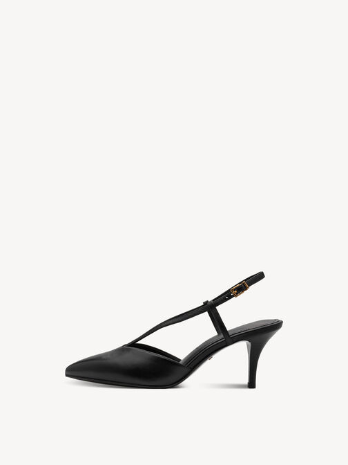 Slingpumps, BLACK LEATHER, hi-res
