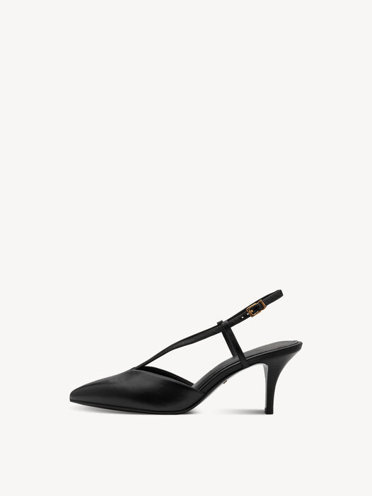Slingpumps, BLACK LEATHER, hi-res