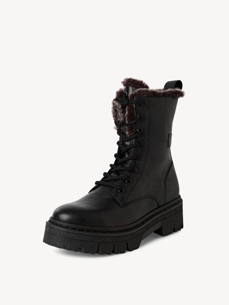 Stiefelette - schwarz Warmfutter, BLACK LEATHER, hi-res