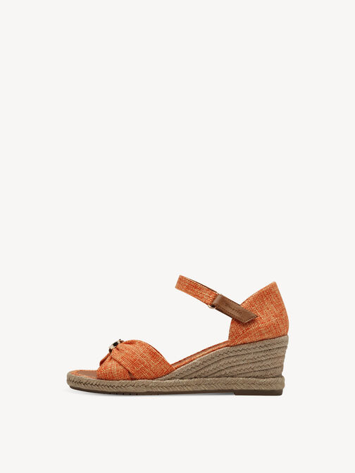 Sandale à talon, orange, hi-res