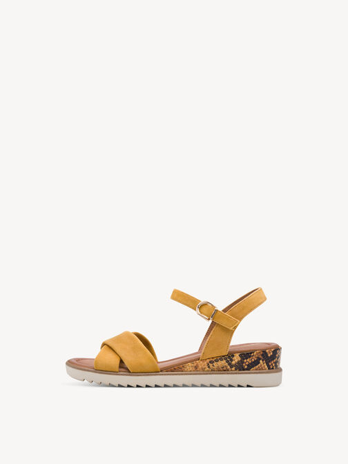 Sandale &agrave; talon, YELLOW, hi-res