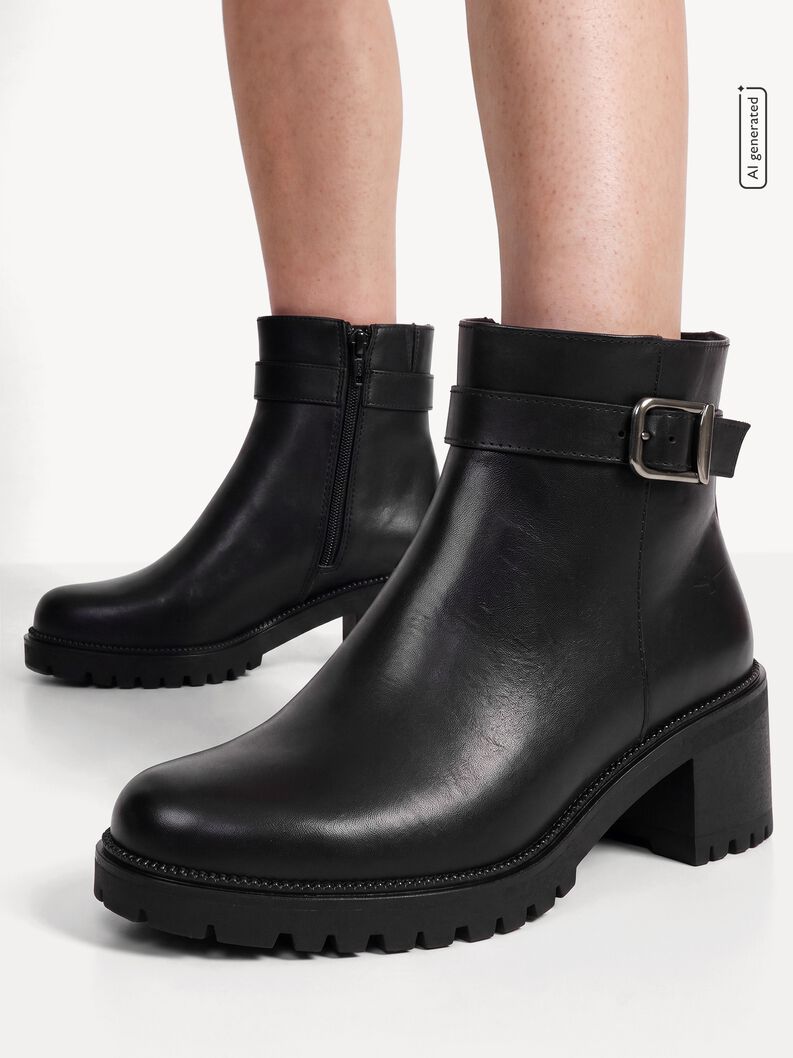 Stiefelette, BLACK LEATHER, hi-res