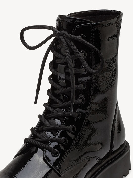 Enkellaarsje, BLACK struc. Patent, hi-res