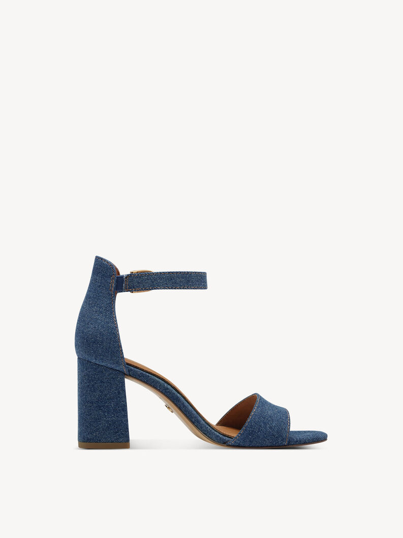 Sandale &agrave; talon - bleu, DENIM, hi-res