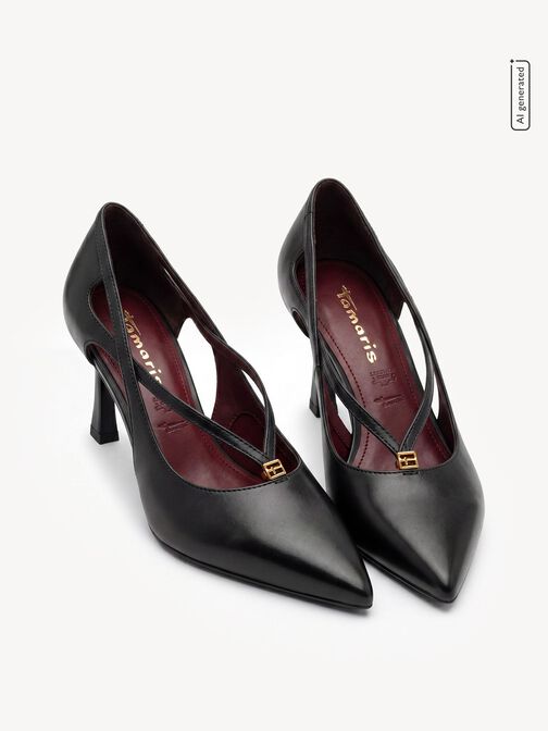 Pumps, BLACK LEATHER, hi-res