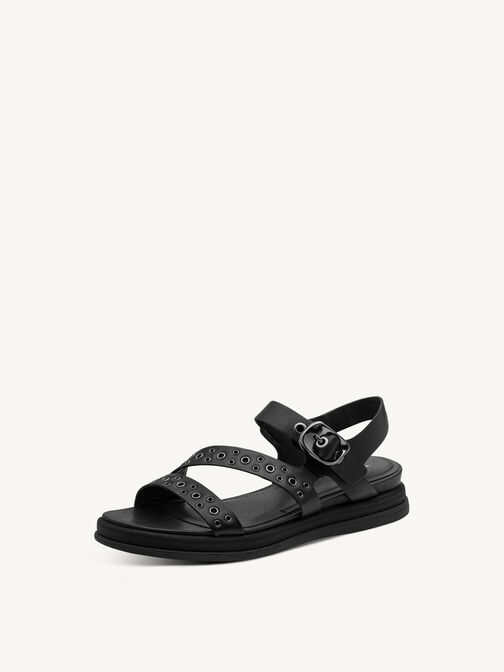 Sandale &agrave; talon, BLACK LEATHER, hi-res