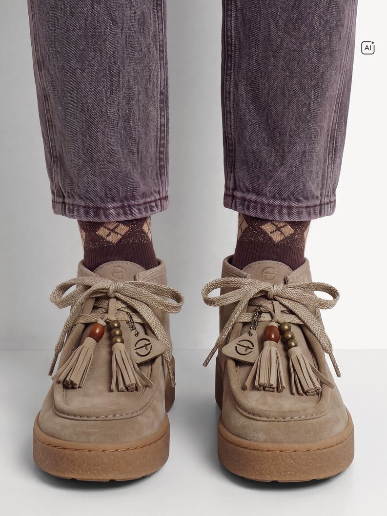 Leather Sneaker - beige, TAUPE, hi-res