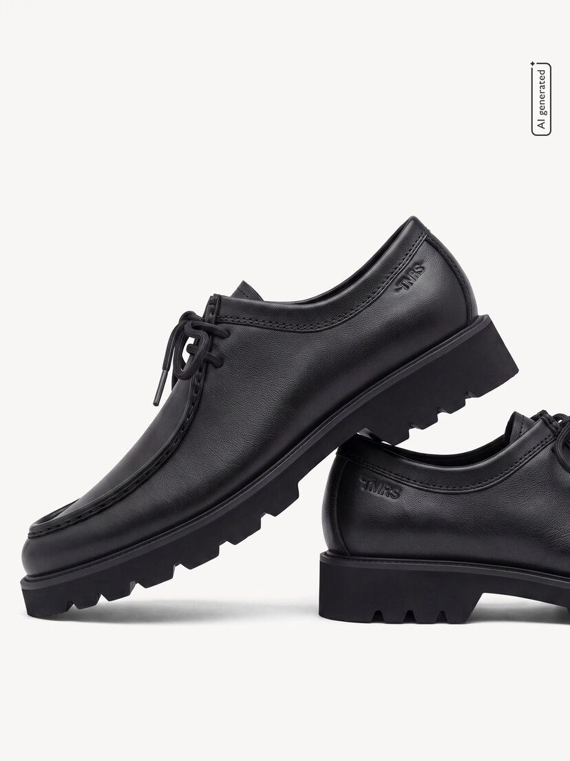 Leren Lage schoen - zwart, BLACK, hi-res