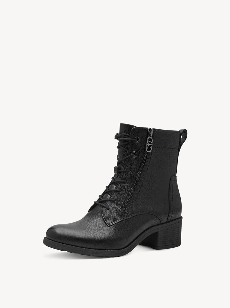 Leather Bootie - black, BLACK, hi-res