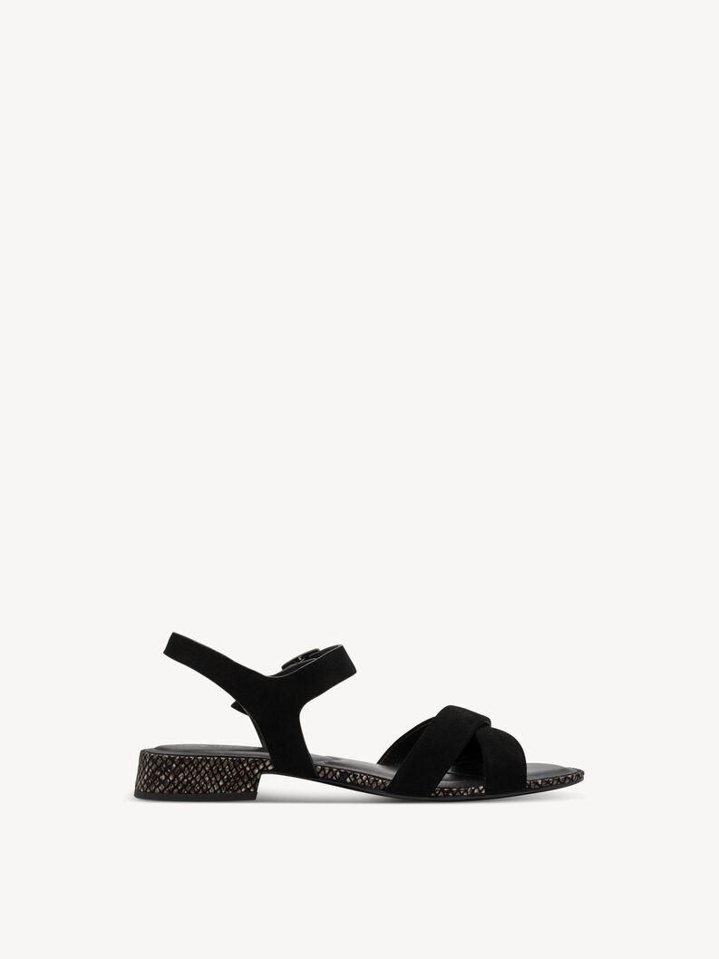 Sandale en cuir - noir, BLACK, hi-res